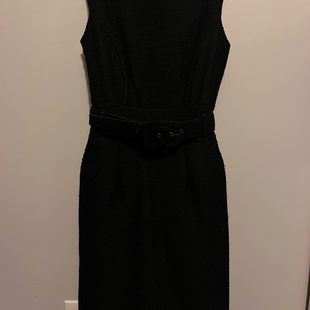 Banana Republic Black Sheath Midi Dress Scoop Neck Sleeveless